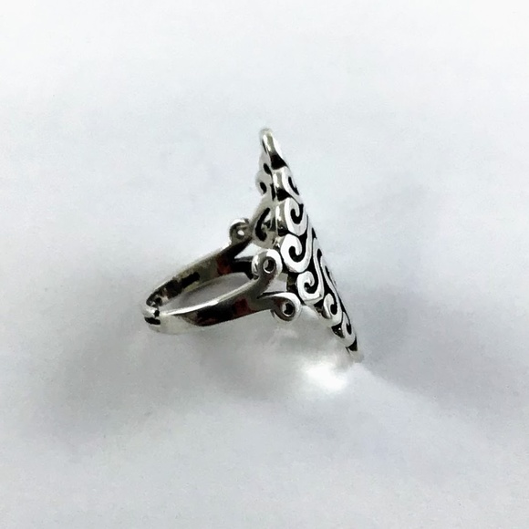 NEW Silver Women's Boho Large Flower Ring Adjustable - Picture 4 of 6